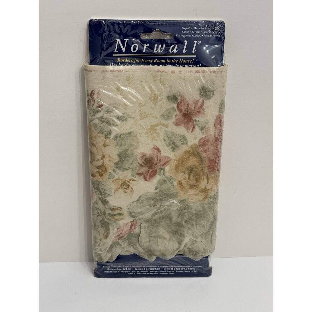 Norwall Vintage Floral Cottagecore Wallpaper Border 5 Yards